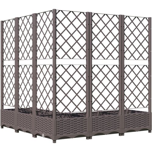  Vrtna sadilica s re&amp;scaron;etkom smeđa 120 x 120 x 121,5 cm PP Slike