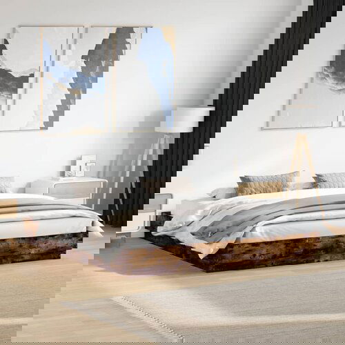 Furnova Posteljni okvir z LED diodami dimljen hrast 200x200 cm, (21934682) Slike