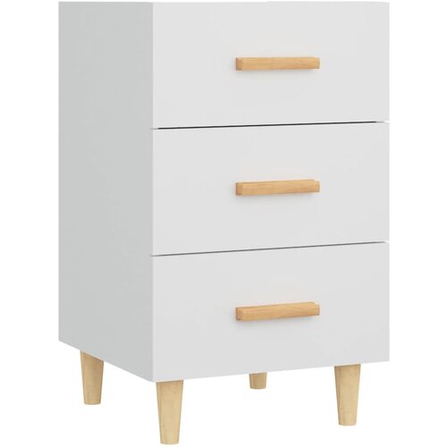 Maison Chic Nočna omarica - Nočna miza bela 40x40x66 cm inženirski les, (21688287) Slike