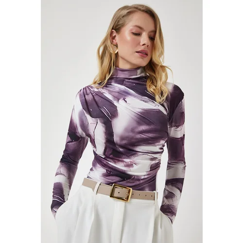  Women's Damson Draped High Neck Sandy Blouse