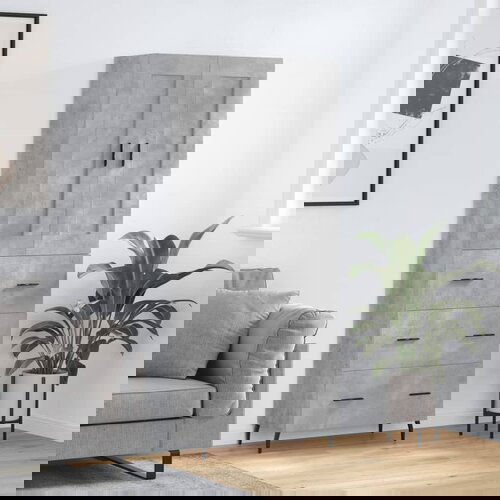 vidaXL Visoka komoda betonsko siva 69,5x34x180 cm inženirski les Cene