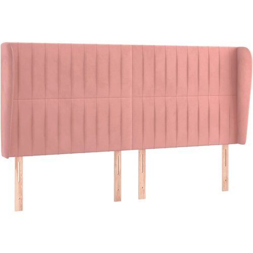 VidaXL Vzglavje z u&amp;scaron;esi roza 183x23x118/128 cm žamet, (20933031) Slike