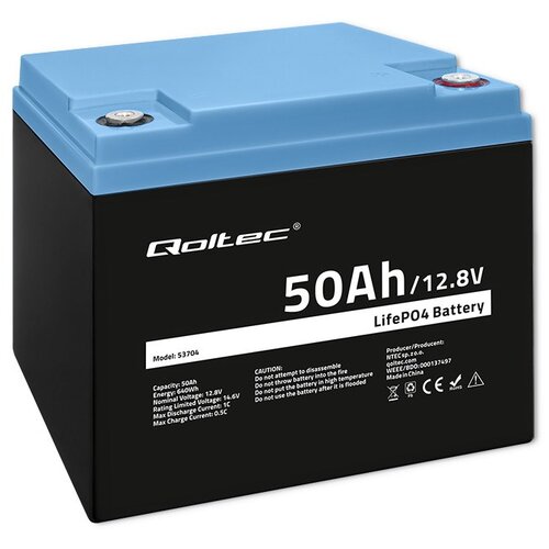 Qoltec 53704 LiFePO4 lithium iron phosphate battery | 12.8V | 50Ah | 640Wh | BMS Cijene