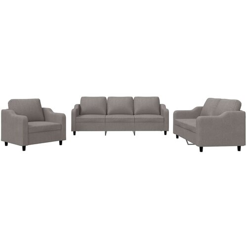 vidaXL Sedežna garnitura z blazinami 3-delna taupe blago, (20910922) Cene