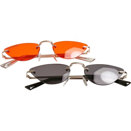Urban Classics Accessoires Manhatten 2-Pack Sunglasses Silver/Black+Gold/Orange Slike