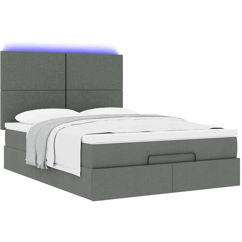  Otomanski krevet s madracima&amp;amp;amp LED ružičasti 140x190cm bar&amp;scaron;unasti Slike