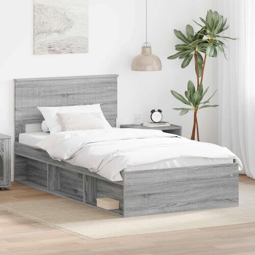  Okvir za krevet s uzglavljem Siva Sonoma 100 x 200 cm Cijene