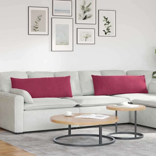 vidaXL jastučići za sofu 2 pcs vinska crvena 120 x 40 cm Cene
