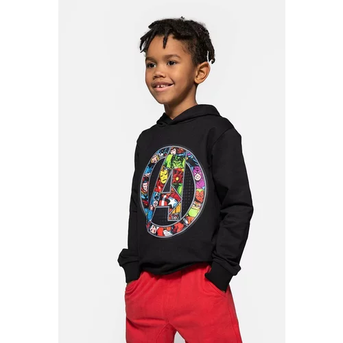 Coccodrillo Otroški pulover črna barva, s kapuco
