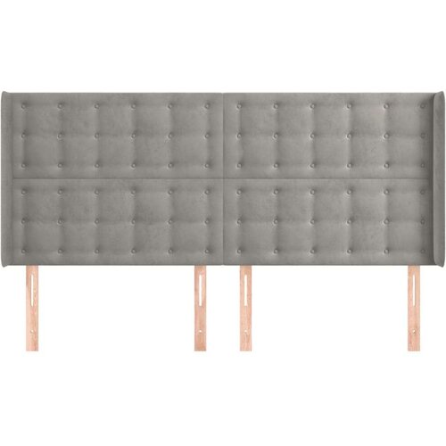 Uzglavlje s u&amp;scaron;ima svjetlosivo 183x16x118/128 cm bar&amp;scaron;unasto Slike