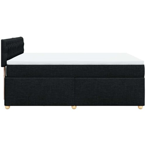 VidaXL Krevet s oprugama i madracem crni 140 x 190 cm od tkanine Slike