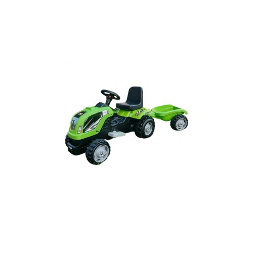 Traktor na akumulator sa prikolicom MMX zelena Slike