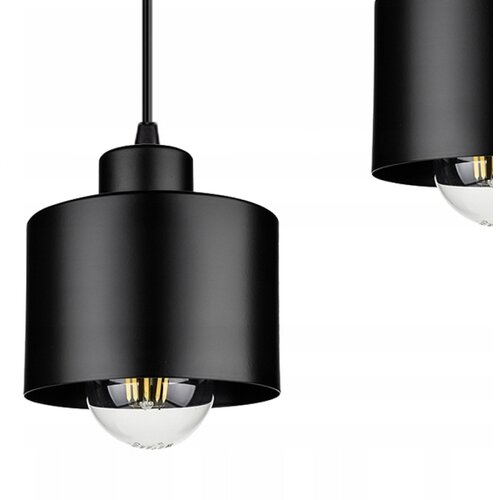  Visilica na sajli 3xE27/35W/230V, crne boje Slike