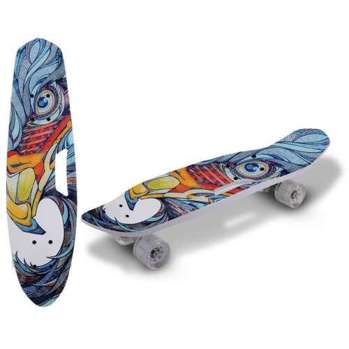 Skateboard s dr&amp;scaron;kom i svjetlećim RGB LED kotačima Slike