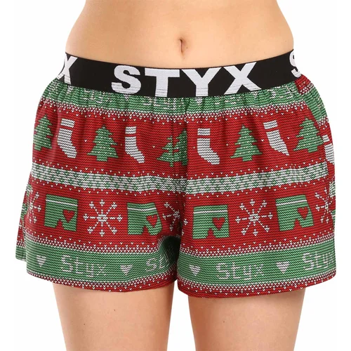 STYX Women's shorts art sports rubber Christmas knitted