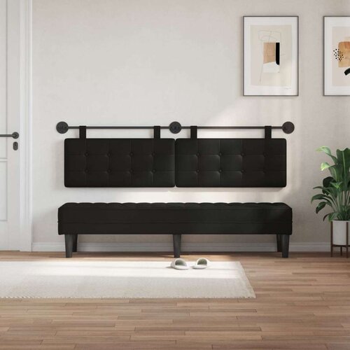  Držeće uzglavlje Zidne Lažna koža - Crna 180 cm bez LED Slike