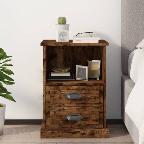 The Living Store Nočna omarica dimljeni hrast 43x36x60 cm - Nočna Omarica, (21432370) Slike