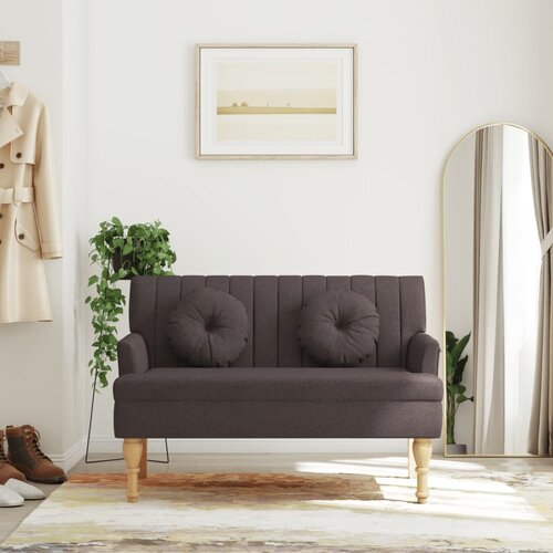 VidaXL klop z blazinami temno rjava 113x64,5x75,5 cm blago Slike