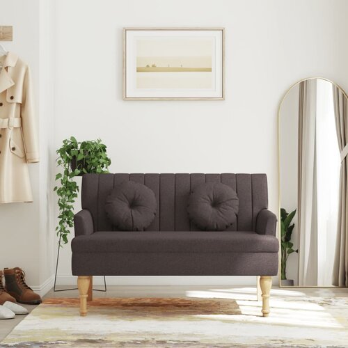 vidaXL Klupa s jastucima tamnosmeđa 113 x 64,5 x 75,5 cm od tkanine Cijene