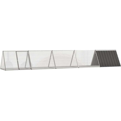 vidaXL Kletka za zajce antracit 504,5x80,5x71 cm pocinkano jeklo Cene
