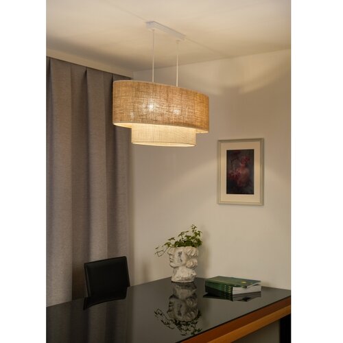  Duolla - Visilica na sajli DOUBLE OVAL YUTE 2xE27/15W/230V braon/krem Slike