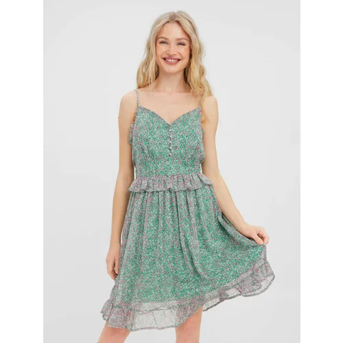 Vero_Moda Ljetna haljina 'Urba' zelena / svijetlozelena / rosé