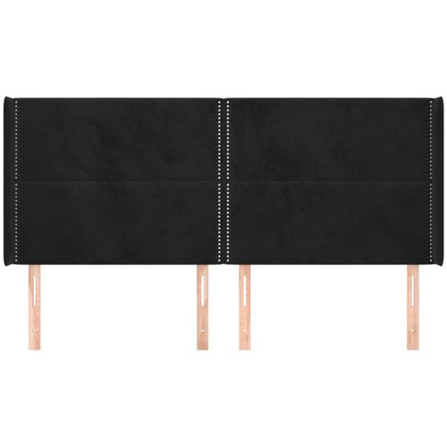  Uzglavlje s u&amp;scaron;ima crno 203x16x118/128 cm bar&amp;scaron;unasto Slike