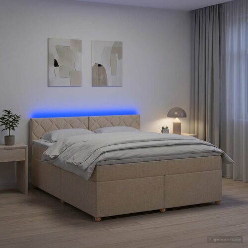  Boxspring krevet s madracem Krem 180 x 200 cm Tkanina 180 x 200 x 100.5 cm Cene