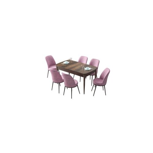 Hanah home set trpezarijski sto i 6 stolica zen baroque pink Cene