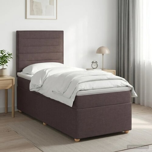  Boxspring krevet s madracem Tamno smeđa 100 x 200 cm Tkanina - Tamno smeđa 100 x 200 cm Dizajn linija Cijene
