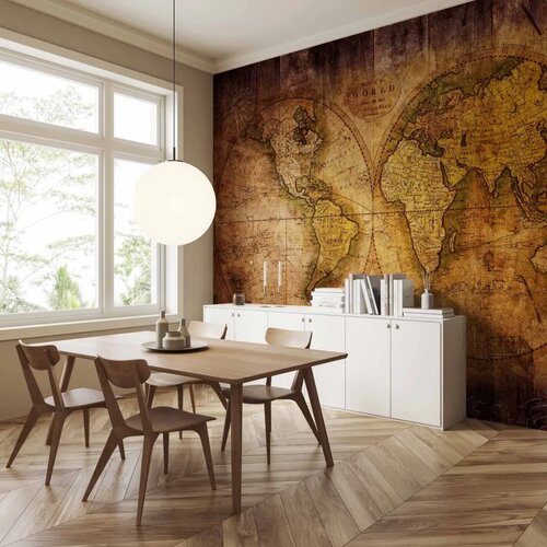  Foto tapeta - World on old map 150x105 Vodootporna Slike