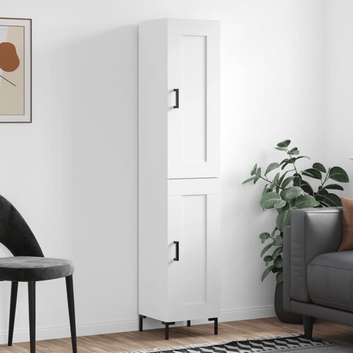 vidaXL Visoka omara bela 34,5x34x180 cm inženirski les Cene