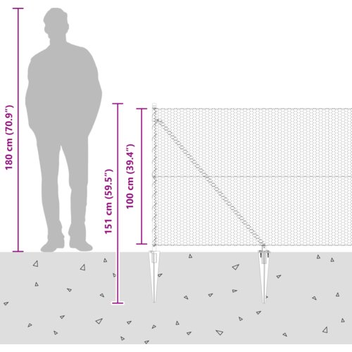 vidaXL Heksagonalna ograja siva 1x50 m jeklo, Stebri ograje z bodicami 13 kos &Oslash;32 mm 120 cm pocinkano jeklo Cene