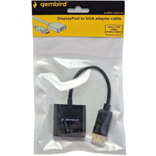 Adapter GEMBIRD DisplayPort na VGA Black A-DPM-VGAF-03 Cene