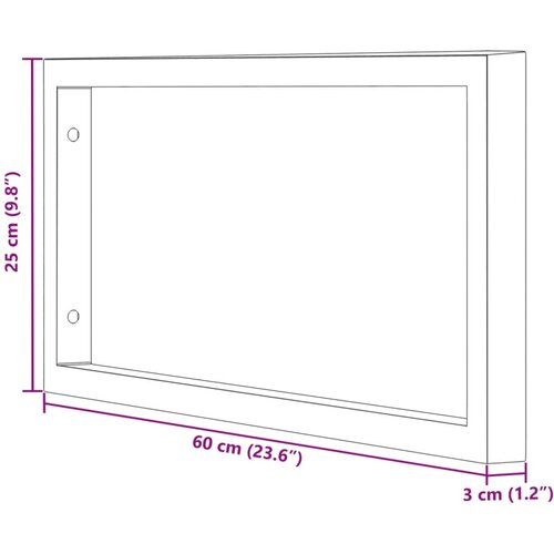  Nosači polica za umivaonik 2 kom bijeli pravokutni čelični White 25 x 60 cm Slike