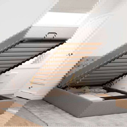 vidaXL Otomanski posteljni okvir z vzmetnico taupe 90x190 cm blago, (21610568) Cene