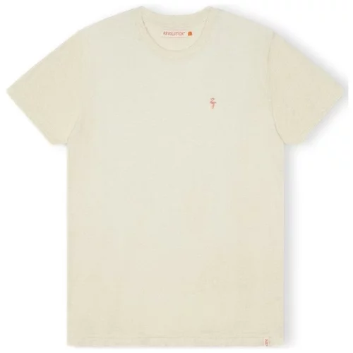 Revolution Majice & Polo majice T-Shirt Regular 1364 FLA - Off White/Mel Bela