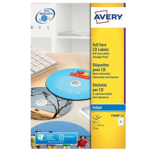 Avery Zweckform Etikete za CD, SuperSize Slike