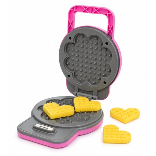KITCHEN Set Waffle Maker Mixer Interchangeable Tips Lights Sounds Pink Slike
