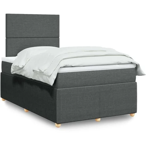  Krevet box spring s madracem tamnosivi 120 x 190 cm tkanina