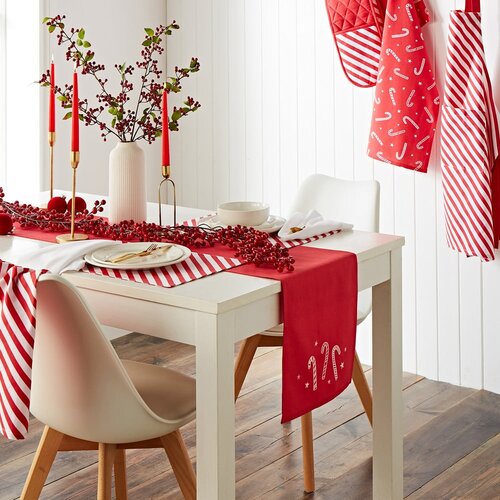 Catherine Lansfield Pamučan nadstolnjak s božićnim motivom 32x220 cm Candy Cane &amp;ndash; Slike