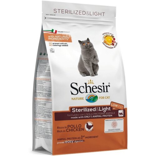 Schesir suva hrana za sterilisane mačke sa ukusom piletine 1.5kg Cene