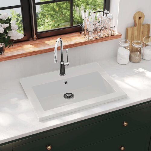 The Living Store Granitni umivalnik 600x450x120 mm bel - Umivalnik, (21751082) Cene