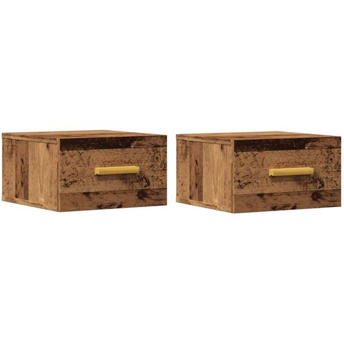 vidaXL Stenska nočna omarica 2 kosa starinski les 35x35x20 cm Cene