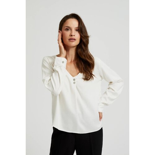 Moodo Women&amp;#039;s shirt with neckline - white Slike