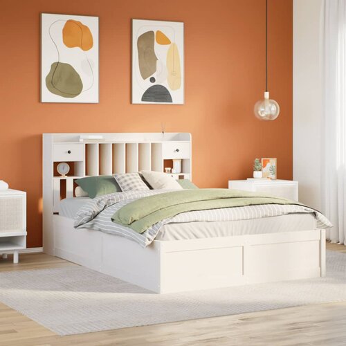 Furnova Posteljni okvir brez vzmetnice bel 150x200 cm trdna borovina, (21936318) Cene