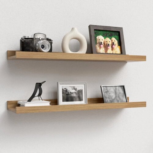 RICHER HOUSE 2x 60 cm stenski polici v lesenem videzu Slike