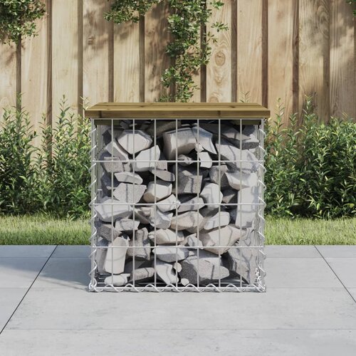  Vrtna klupa s gabionskim dizajnom 43 x 44 x 42 cm od borovine Cene