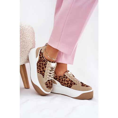 Boto Women Sneakers On Massive Platform Leopard Beige Tamorniel Slike
