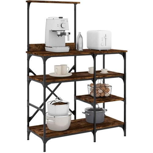  The Living Store Stojalo za peko dimljeni hrast 90x40x132 cm inž. les in kovina - Stojalo Za Peko, (21441807) Cene